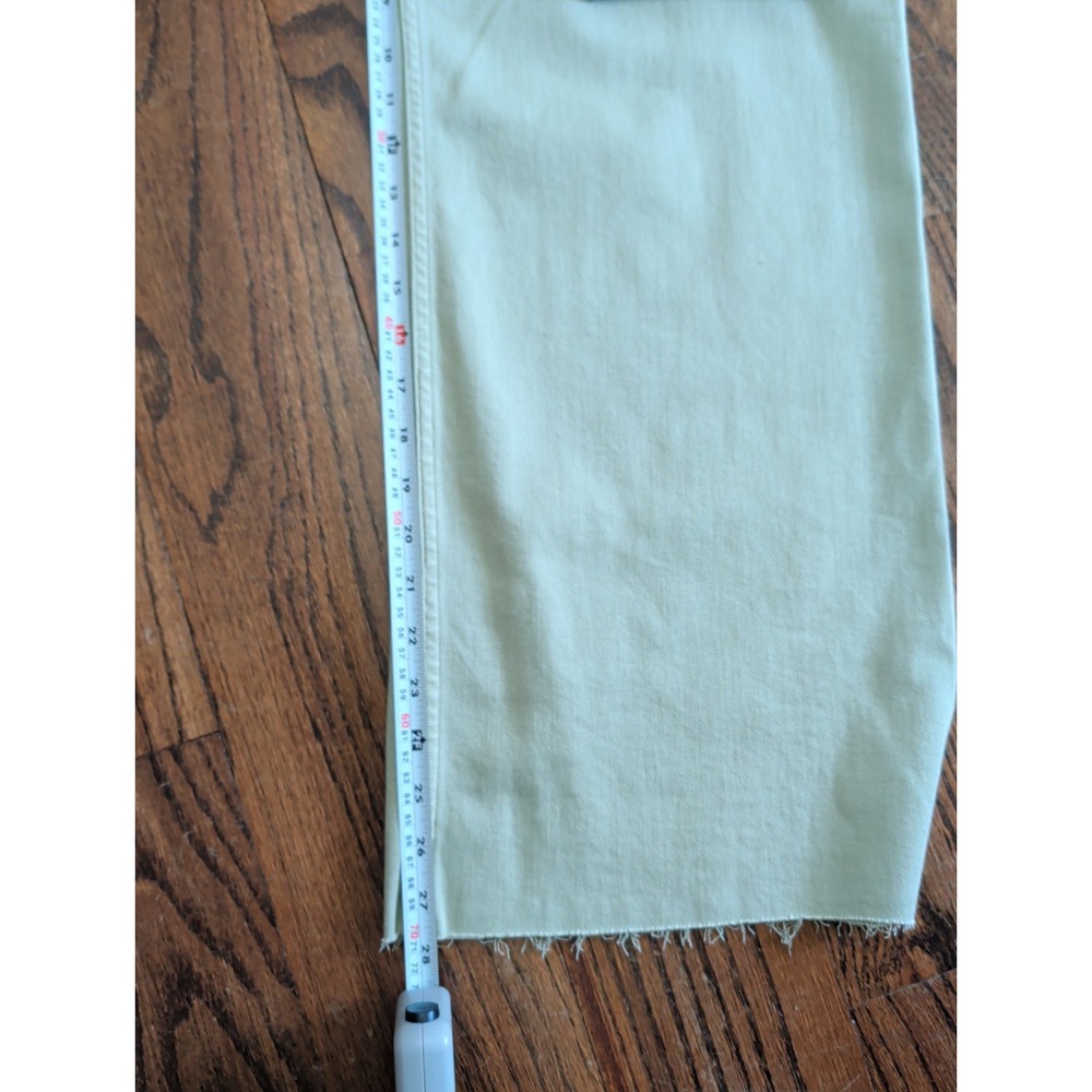 NWT MAEVE Colette Crop Wide Leg Pants Moss Green Sz 29 Stovepipe Raw Hem Stretch - Picture 7 of 9